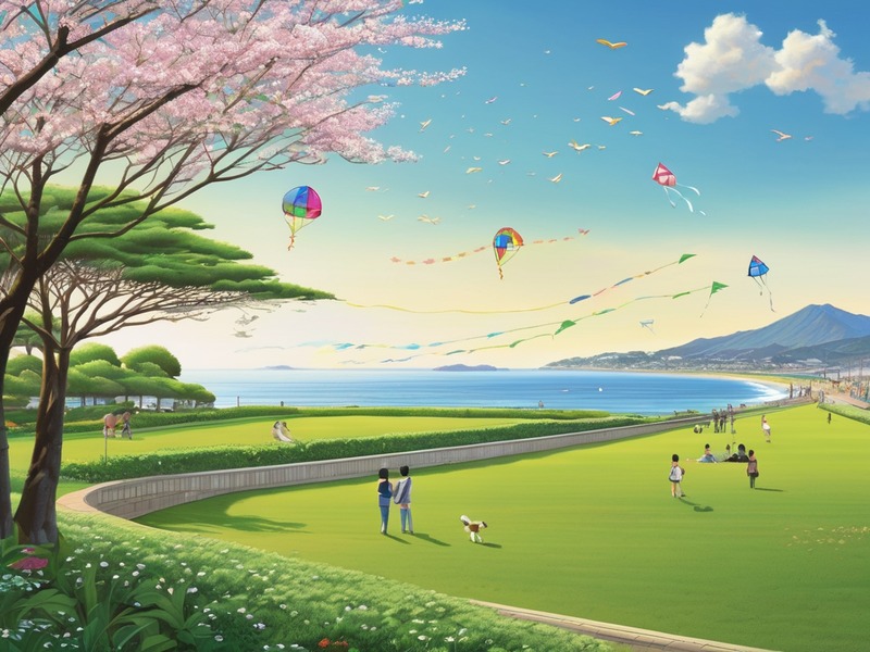 Tsujido Kaihin park promenade along the coast